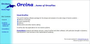 The history of Orcina - the very first Orcina.com home page