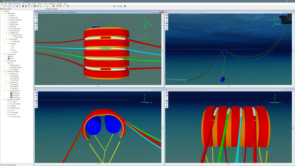 Mid water arch model utilising multiple shaded graphics views