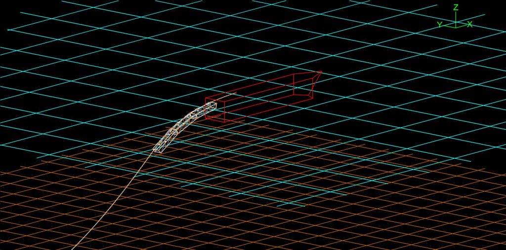 Wire frame 3D view of a pipelay stinger